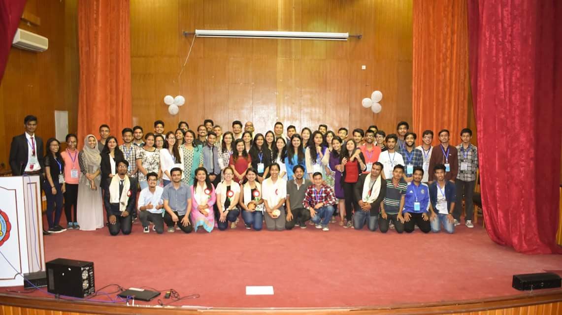 Group photo after a program at Kathmandu University