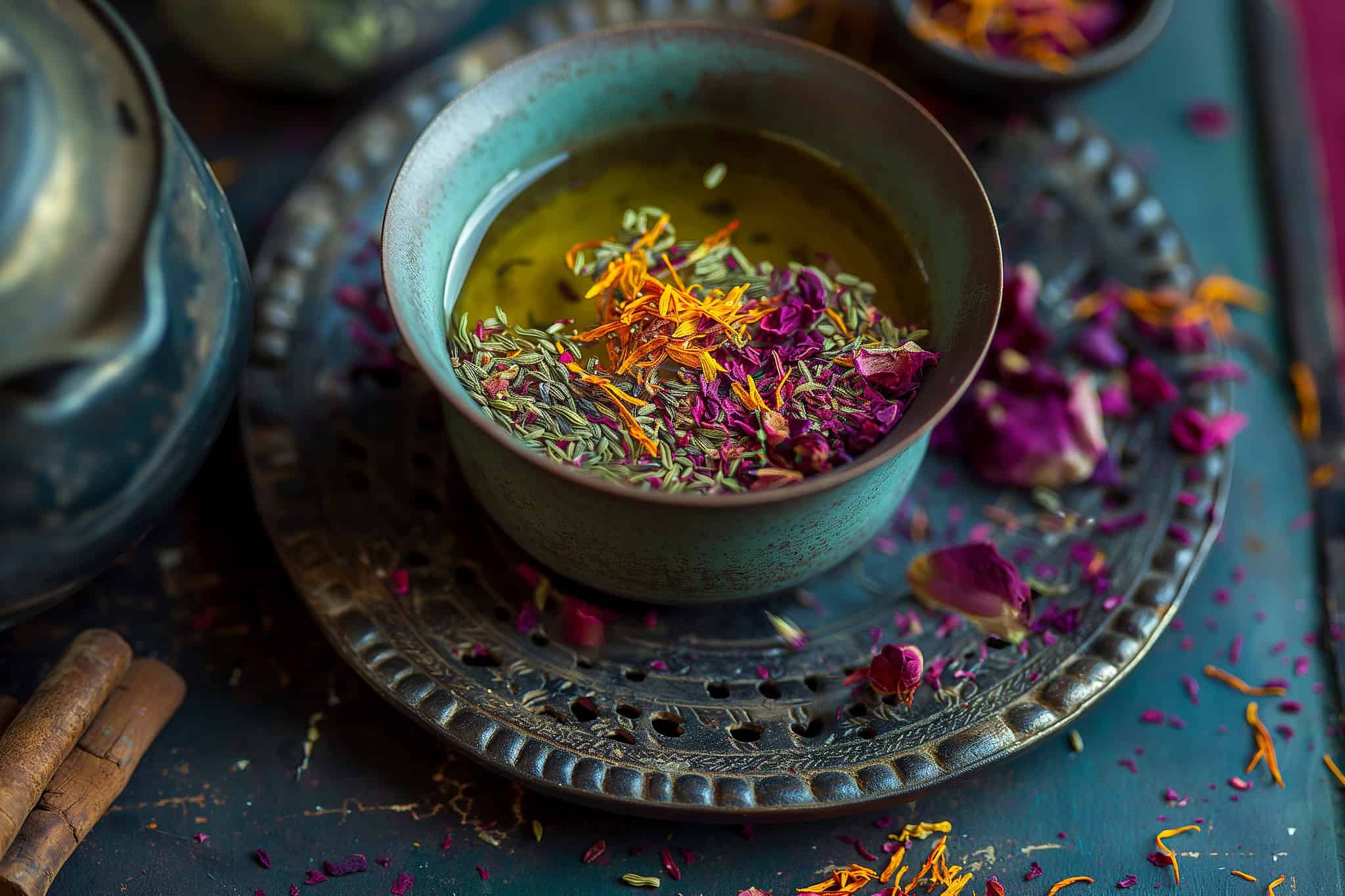 Traditional Kashmiri Kahwa tea