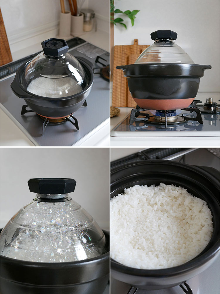 HARIOのIH対応ご飯釜「雪平」。ガラス製蓋を備えたステンレス製電気炊飯器