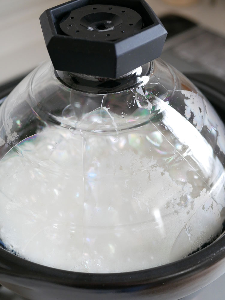 HARIOの銀色ステンレスとアルミ製IH対応ご飯釜『雪平』、ガラスフタ付き