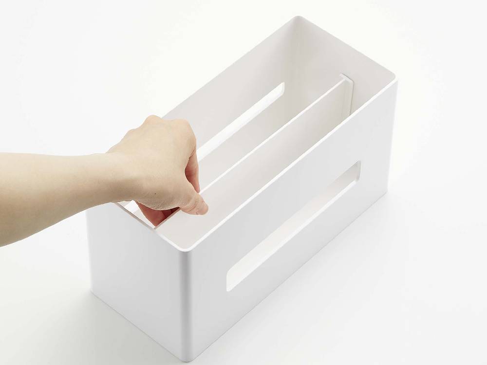 スマート両面ティッシュケース、プラスチック製で一般的なサイズのティッシュボックス2個を収納可能なオフィス用品