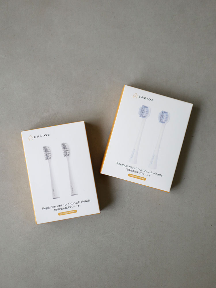 エペイオスの音波電動歯ブラシ本体と替えブラシヘッド2本のセット
