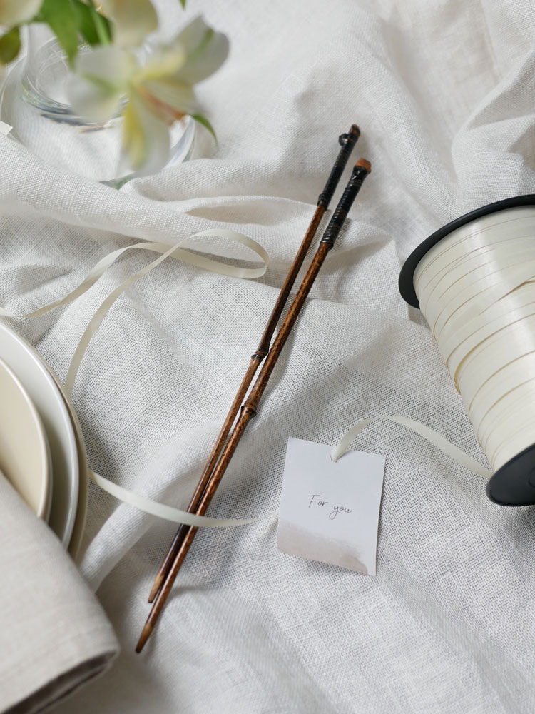 公長斎小菅の黒竹製26cm漆塗り箸1膳