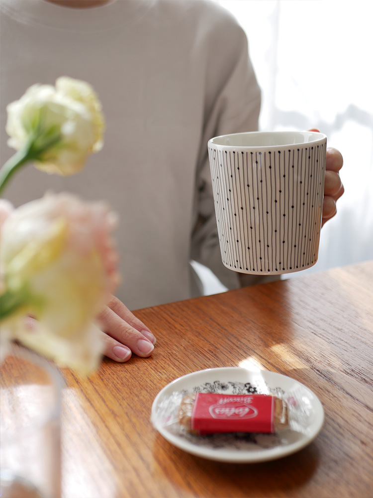 アラビア製マイニオ カップ＆ソーサーのベージュ磁器