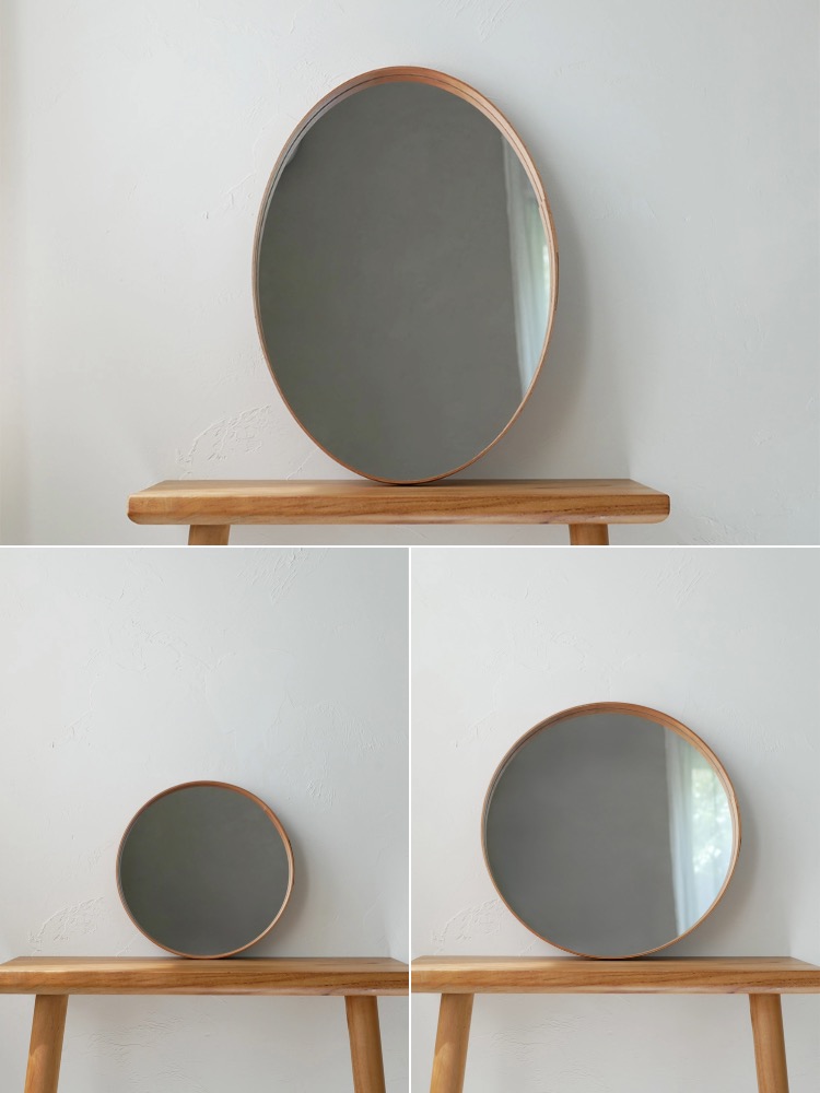 アクシスのチェリー材製オーバルシェーカーミラー