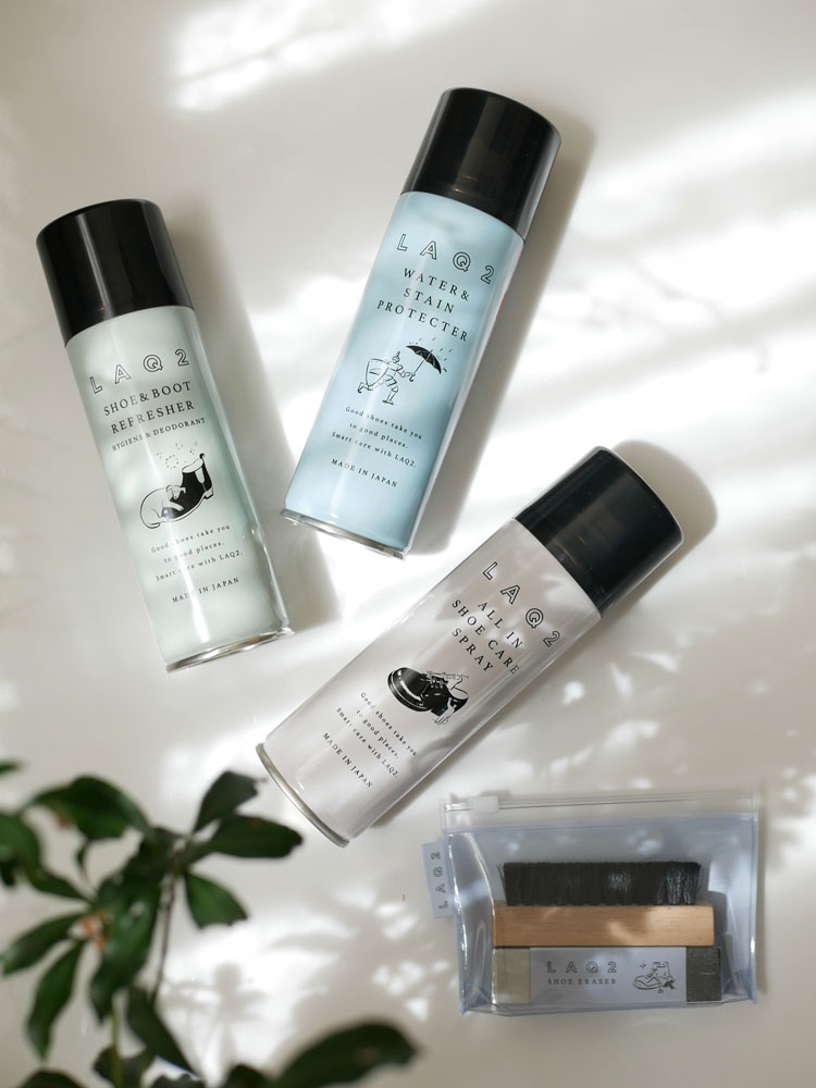 LAQ2ラクツのシューズ＆ブーツリフレッシャーガラスボトルとシューイレイサーのセット商品