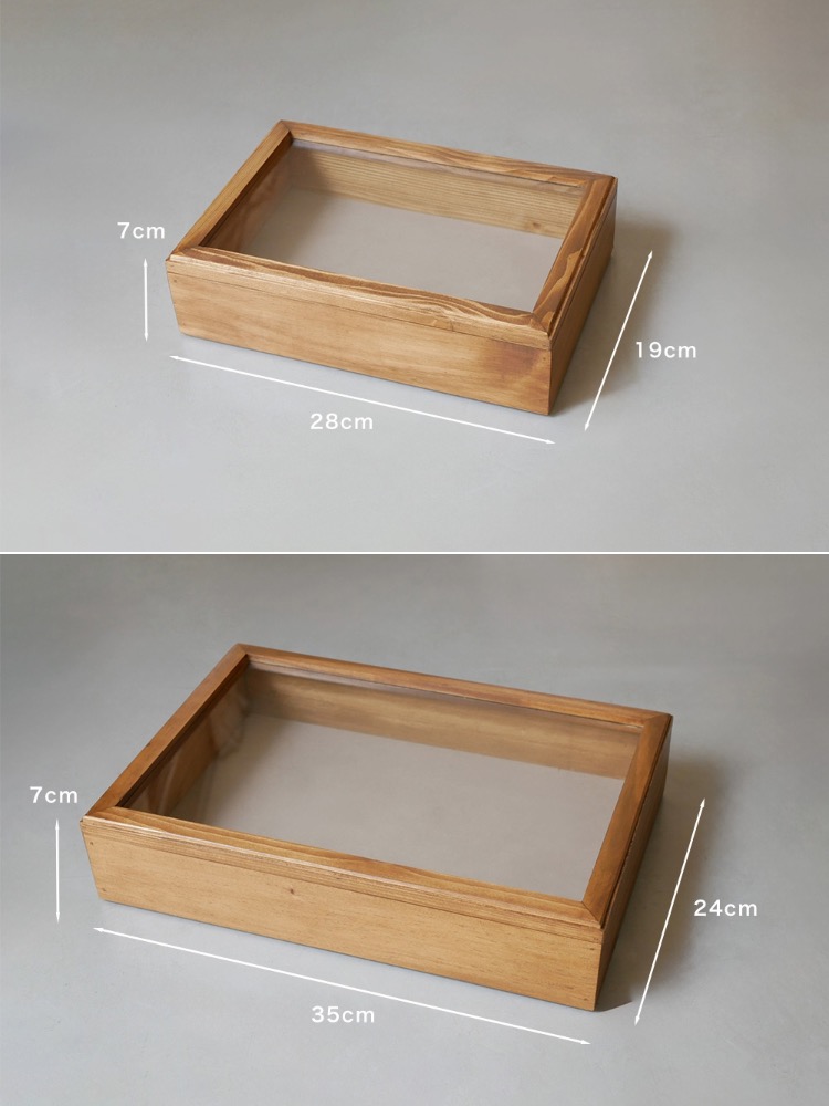 パイン材とガラスを使用したスタッキング可能なジュエリーボックス