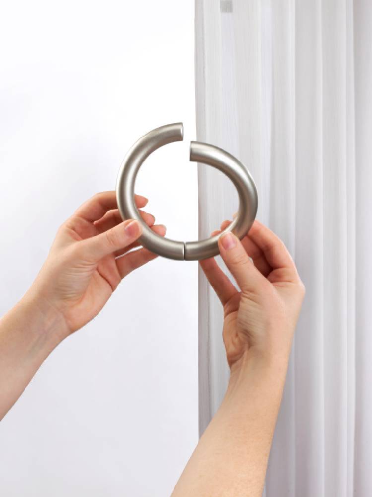 アンブラ製ハロ マグネティックタイバック2個セット、銀色のアルミニウムとニッケル製家庭用マグネット