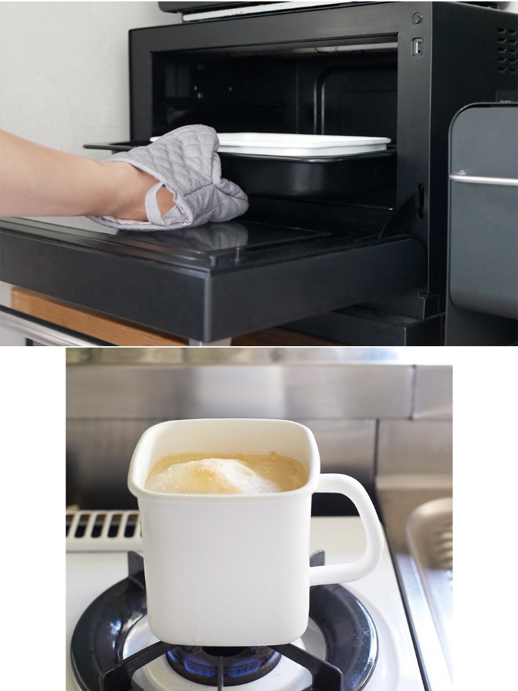 野田琺瑯製の白色ホーロー保存容器セット、各種サイズとシール蓋が付属