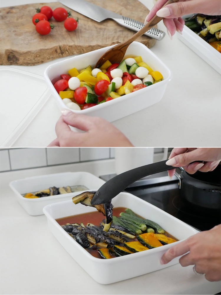 野田琺瑯 WhiteSeries シール蓋付きホーロー保存容器