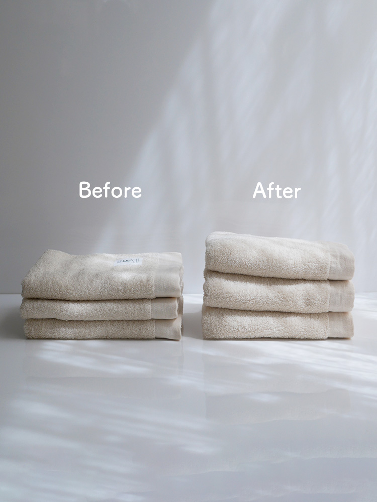 クレシェンドブランドの柔らかいふわふわ今治タオルセット、ニュアンスカラーが特徴