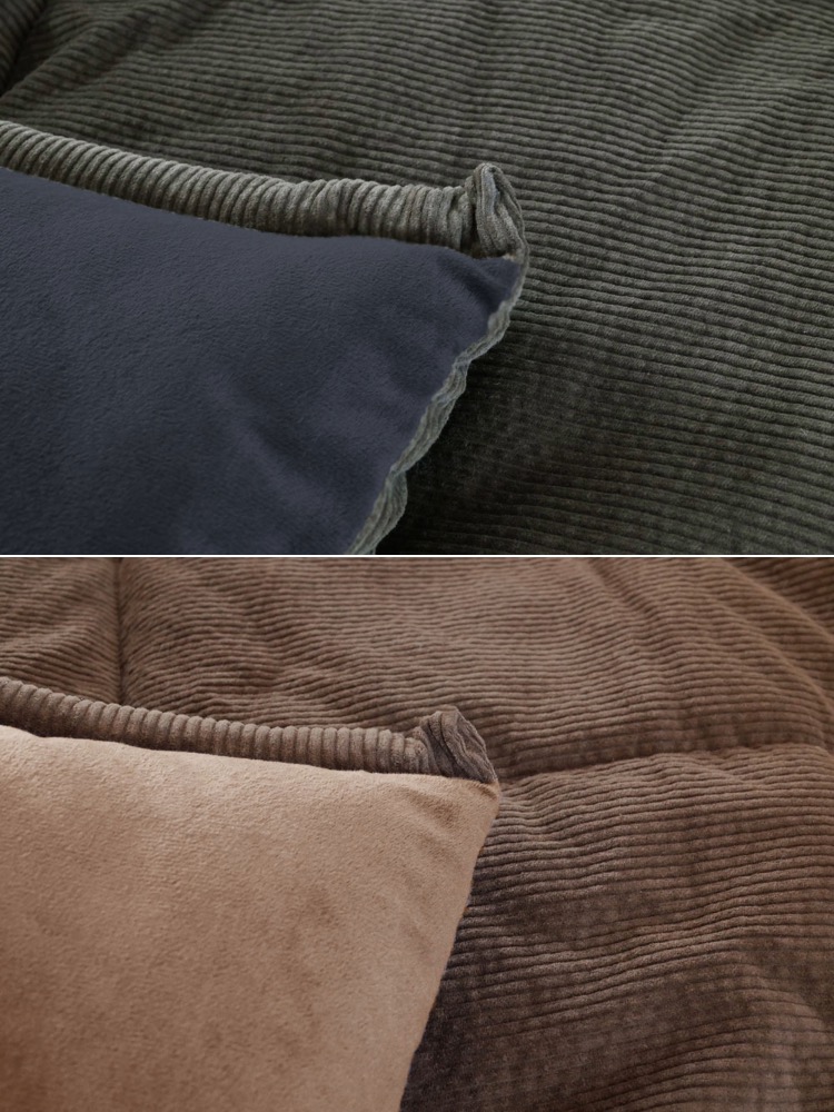 アデペシュのリバーシブルこたつ布団。綿100％表面とポリエステル裏面を使用した2400サイズの布団。