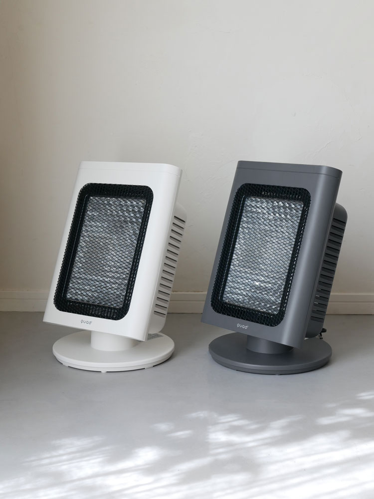 クワッズの省エネリフレクトストーブ リフレカ、銀色とプラスチック素材の家庭用電気ヒーター