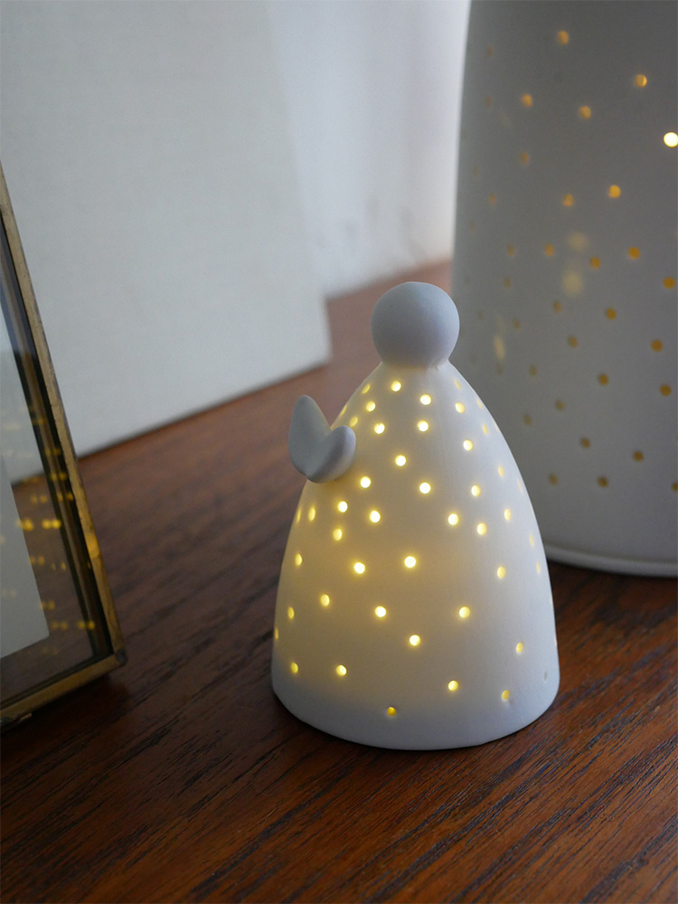 天使を模した磁器製のLEDナイトライトランプ
