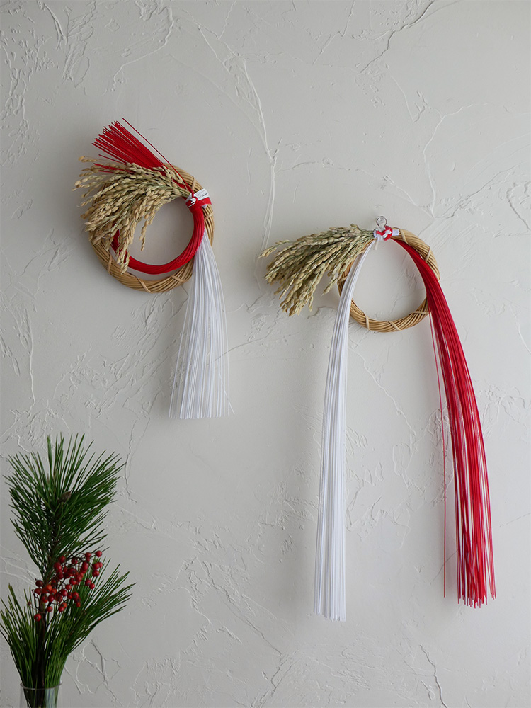 公長斎小菅の竹や稲を使用した迎春ことほぎリース