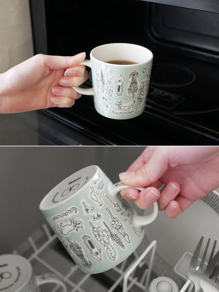 イッタラ×ミナペルホネン フォレストライフ 2024限定ライトグレーの磁器製マグカップ