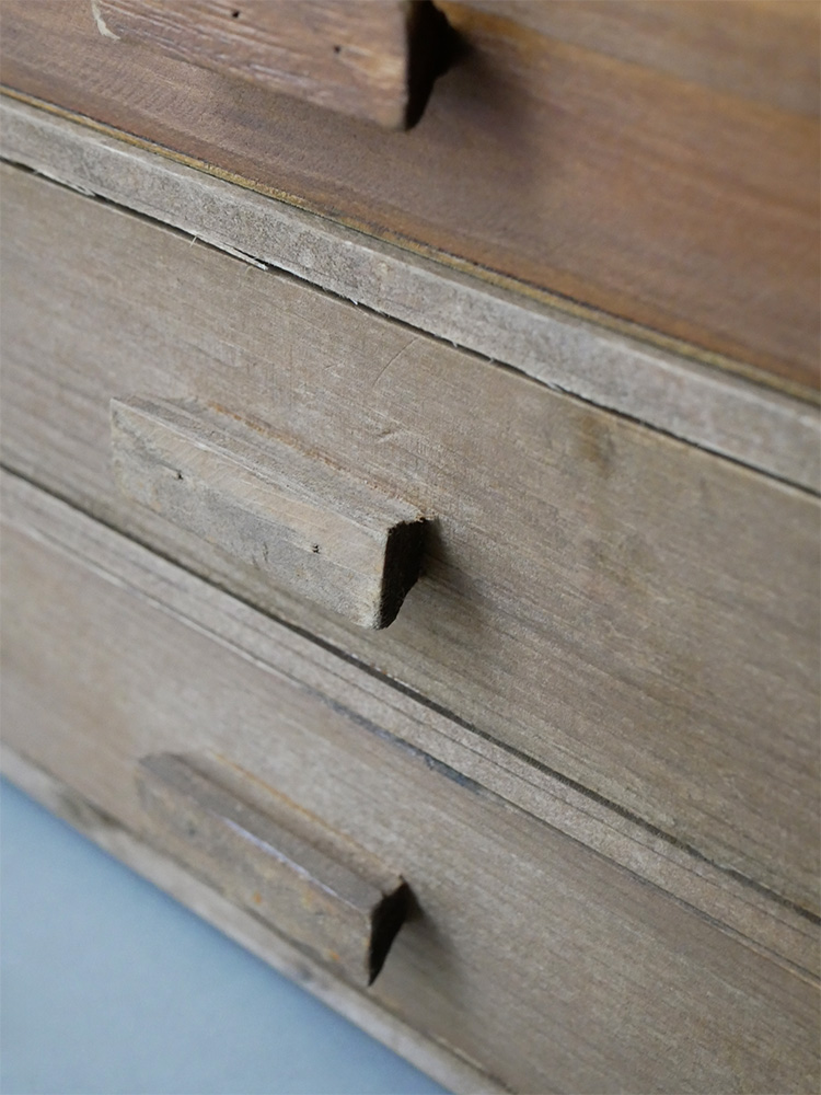 【HABITER/アビテ】ウッドストレージのブラウン色木製チェストオブドロワー