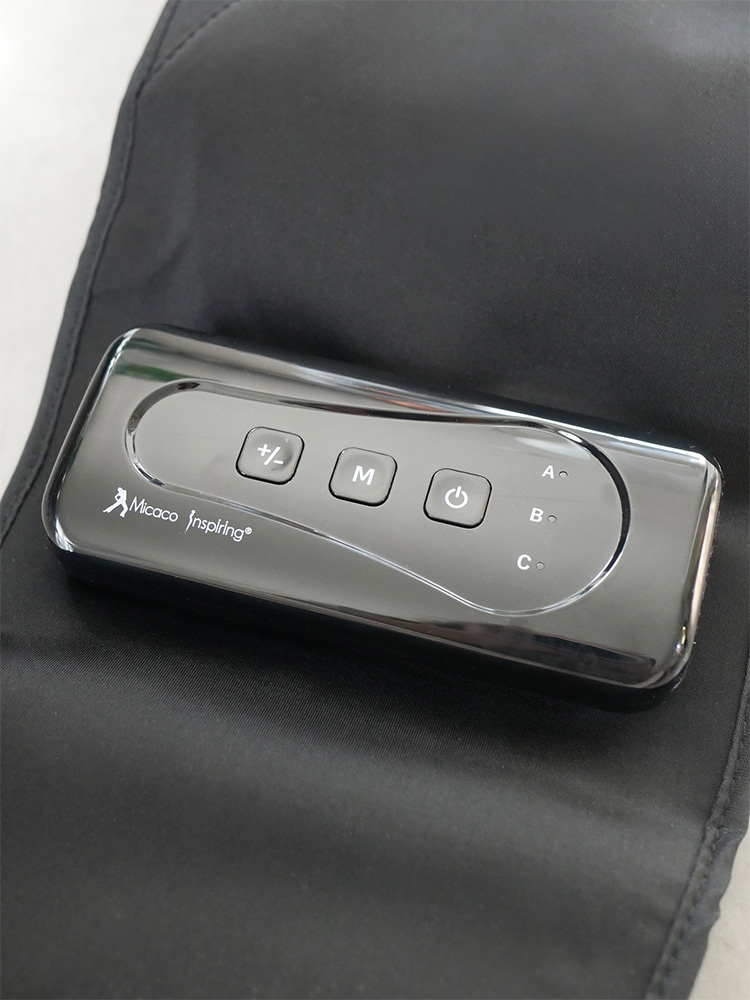 Micaco骨盤ストレッチエアーベルト本体とコントローラーのセット画像