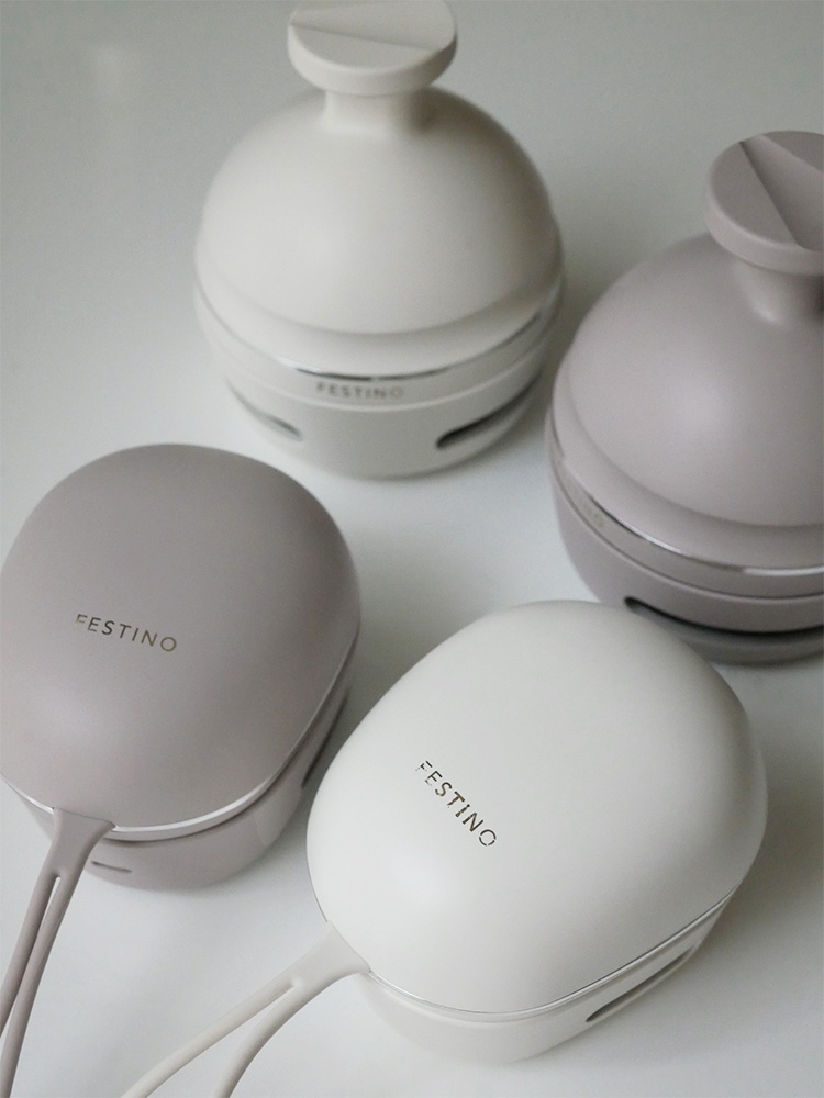 フェスティノ製充電式EMSヘッドスパ本体（白色）
