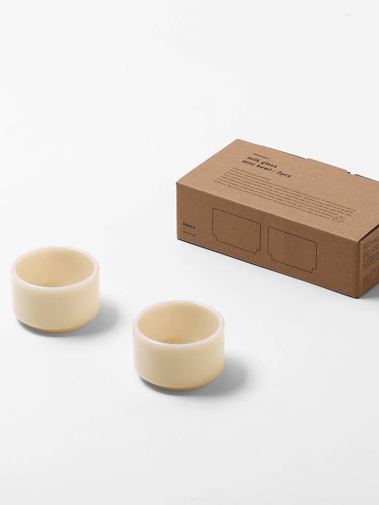 イデアコのミルクガラス製ミニボウル2個セット