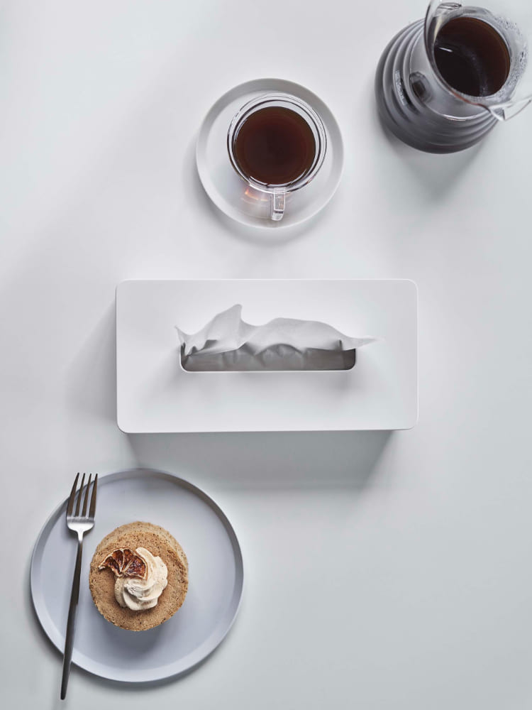 ABS樹脂製タワースタイルのレギュラーサイズティッシュケース、壁掛け可能