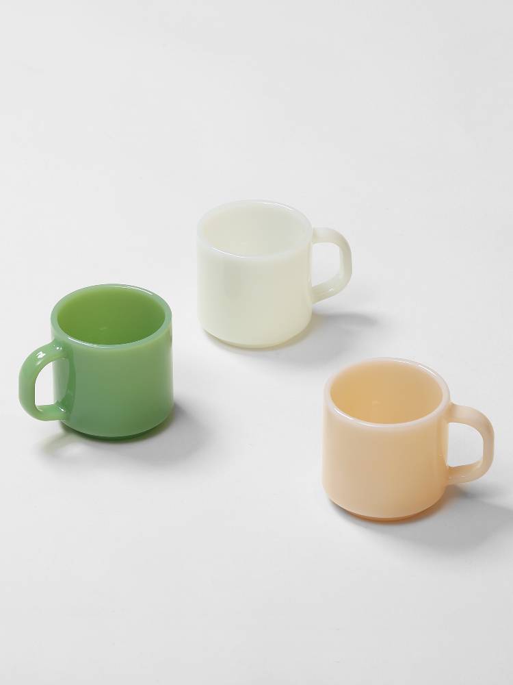 【ideaco/イデアコ】ホウケイ酸ガラス製ミルクグラスマグカップ2個セット