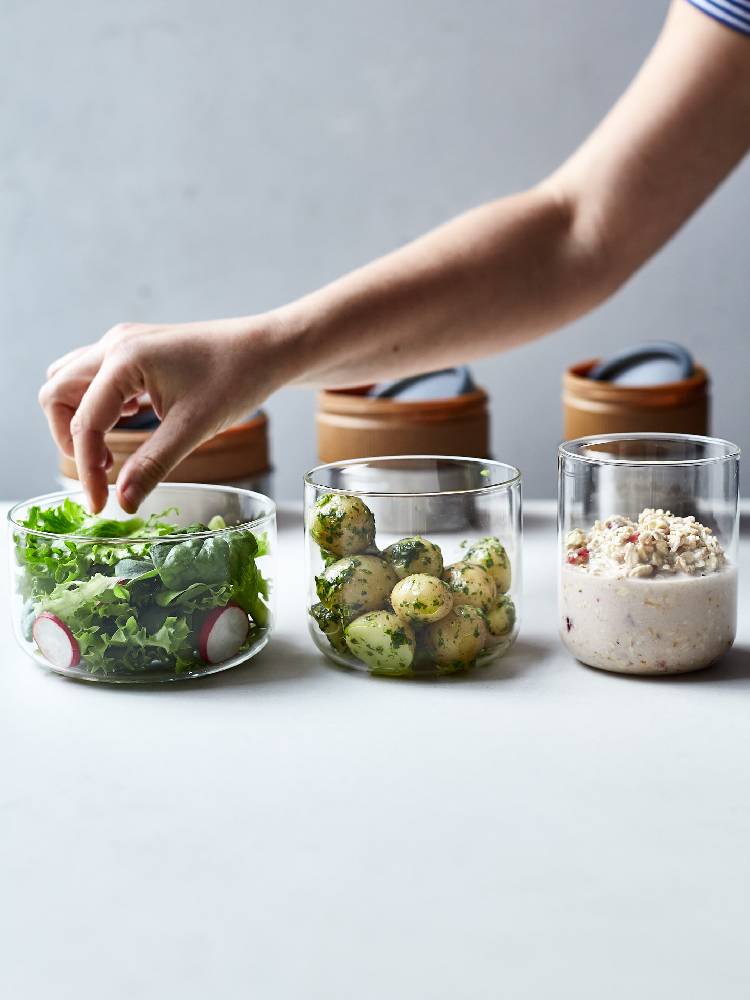 ブラックブルムのガラスランチポットとボウル