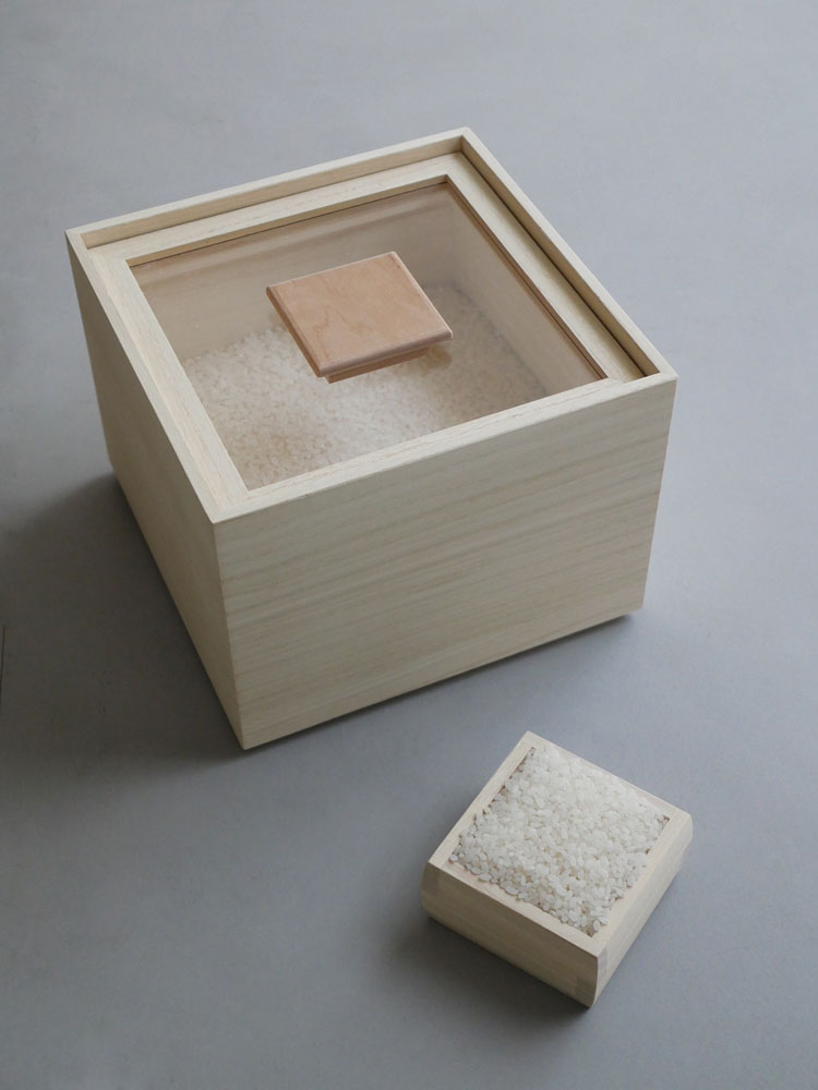 増田桐箱店の蜜蝋仕上げ木製米びつ