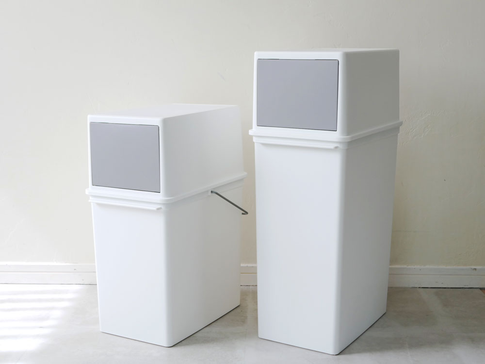 ライクイットのグレー ポリプロピレン製フロントオープンごみ箱