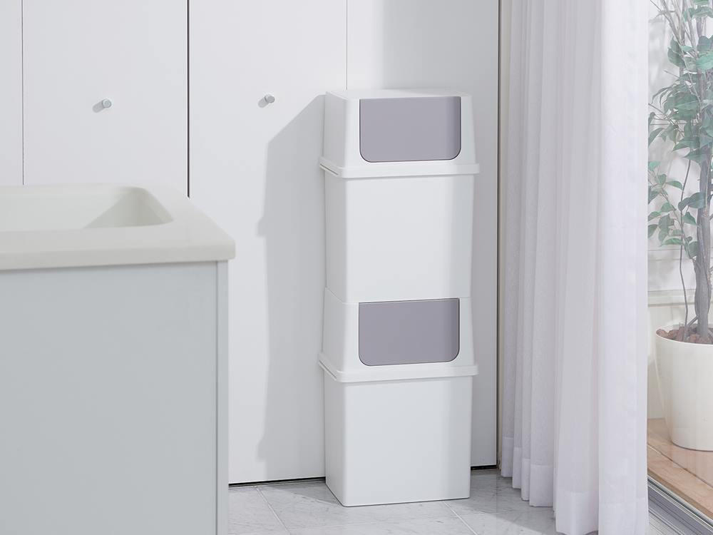 ライクイットのホワイトフロントオープントラッシュビン