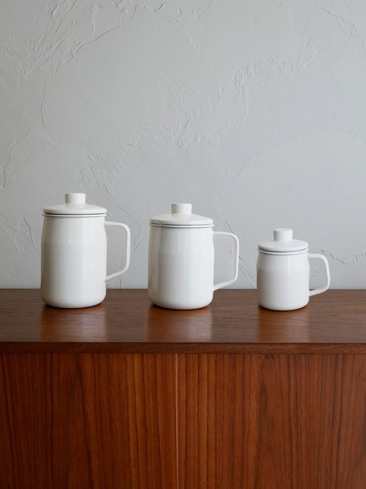 ステンレス濾し網付き富士ホーローオイルポット