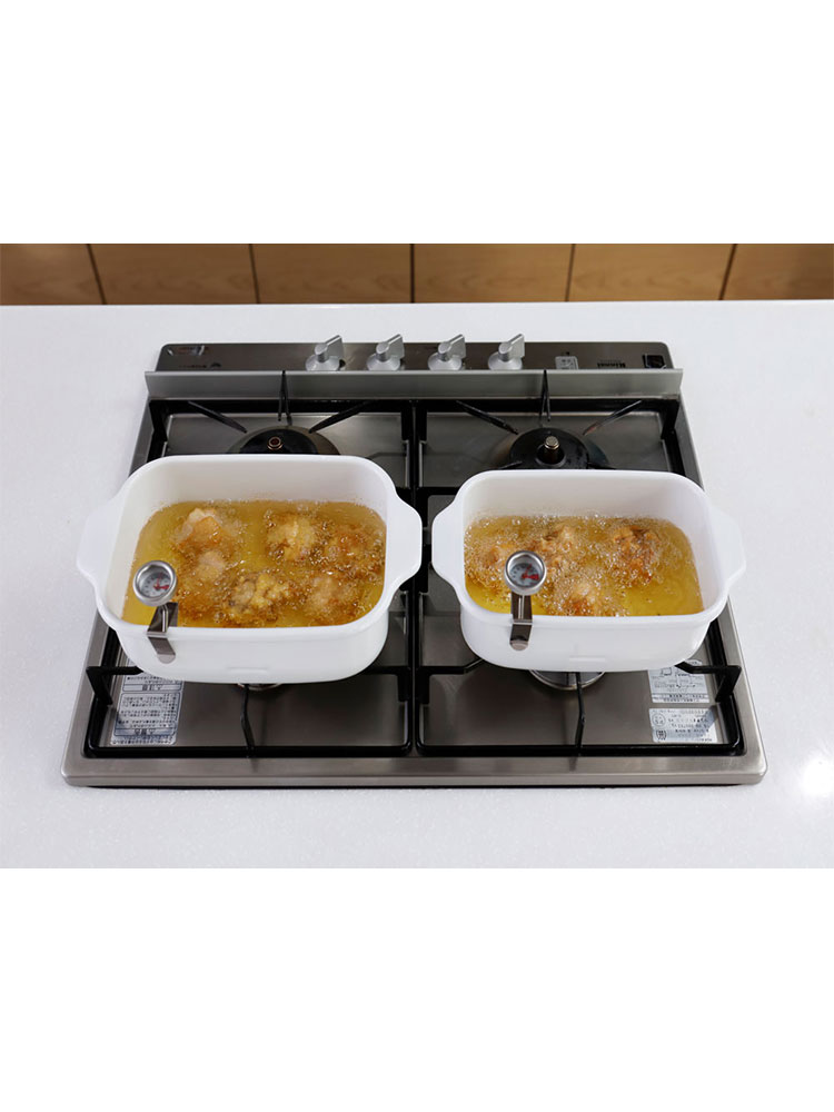 富士ホーロー角型天ぷら鍋と付属品