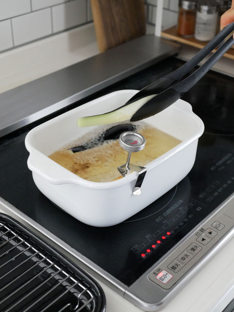 富士ホーロー角型天ぷら鍋と付属品のセット