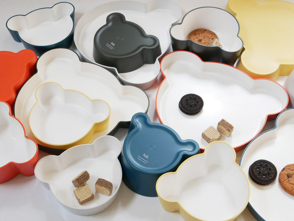 タックのキッズディッシュ ベアデザインのプレートとボウルセット