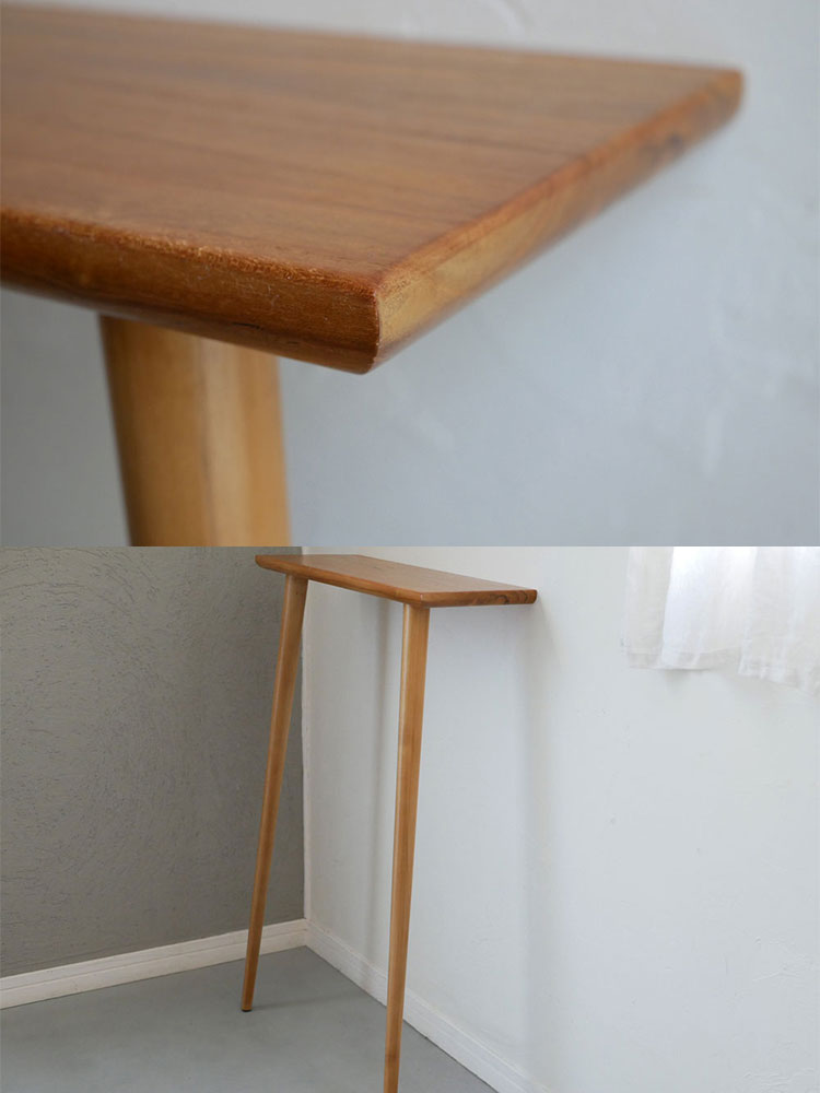 チーク製コンソールテーブルと観葉植物