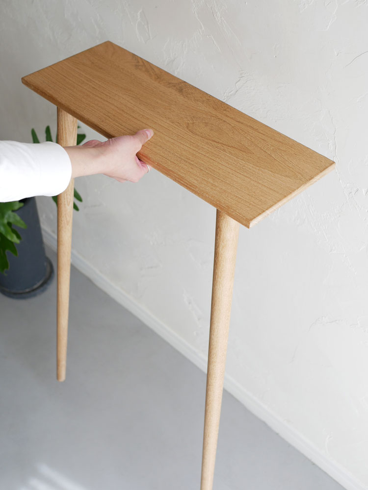 【Comore Sun】チーク立てかけコンソールテーブル