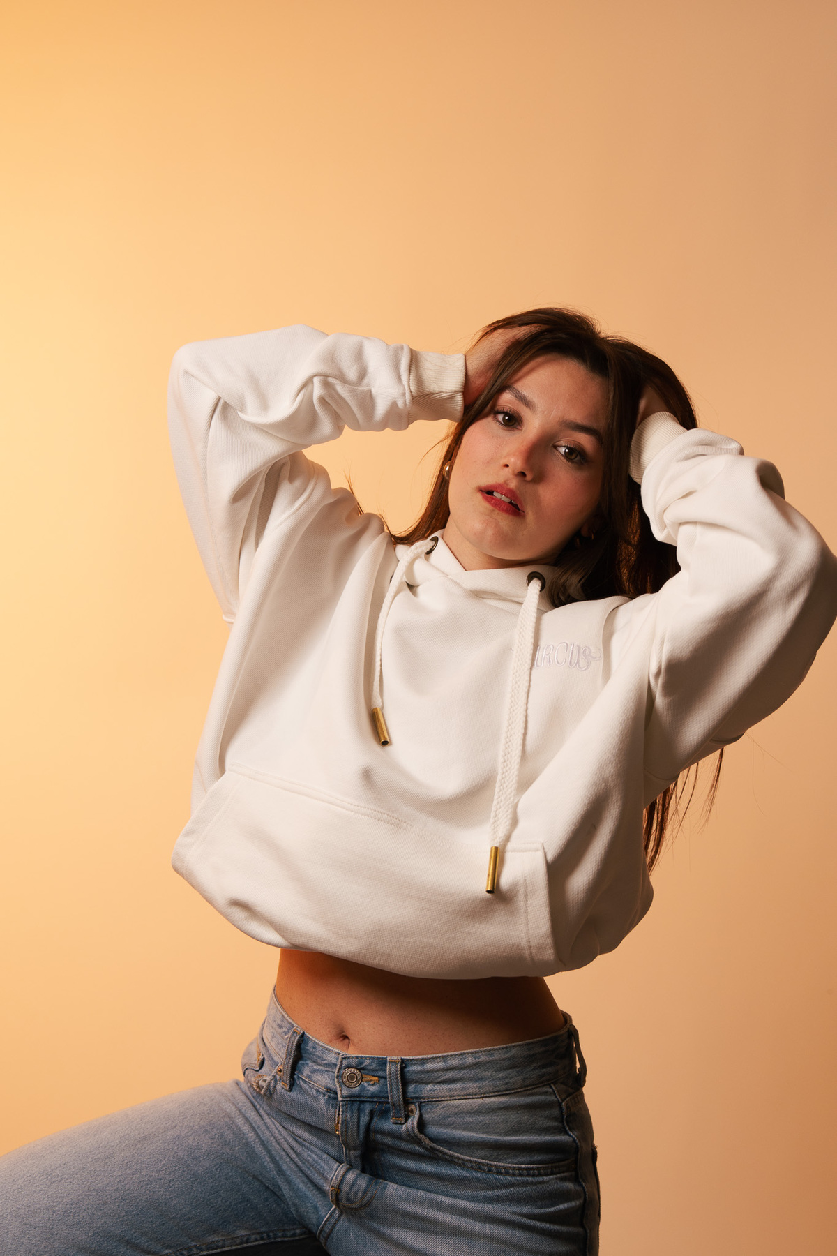 Premium Oversize Basic Beyaz Sweatshirt