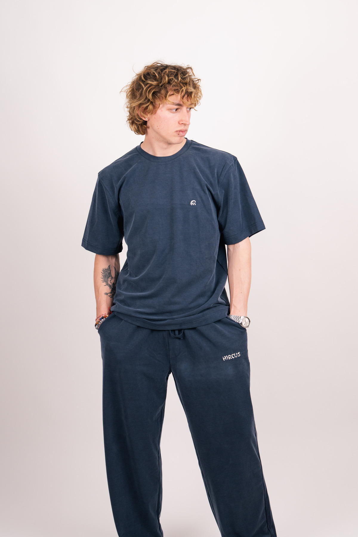 Premium Oversize Basic Mavi Takım