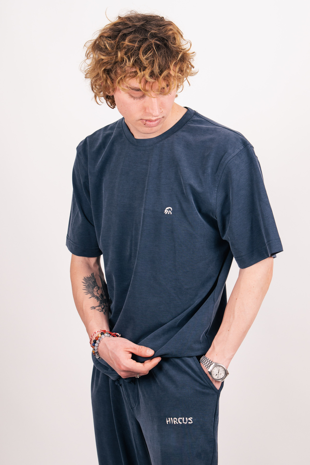 Premium Oversize Basic Mavi Takım