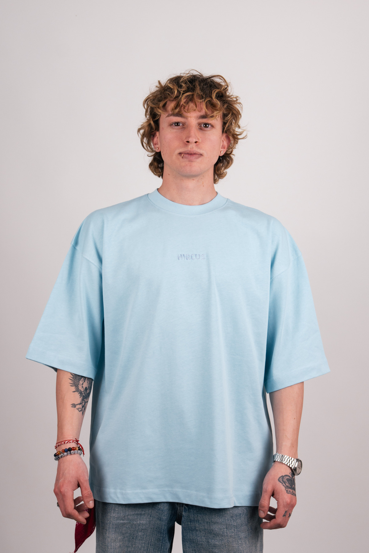 Premium Oversize Basic Mavi Tişört