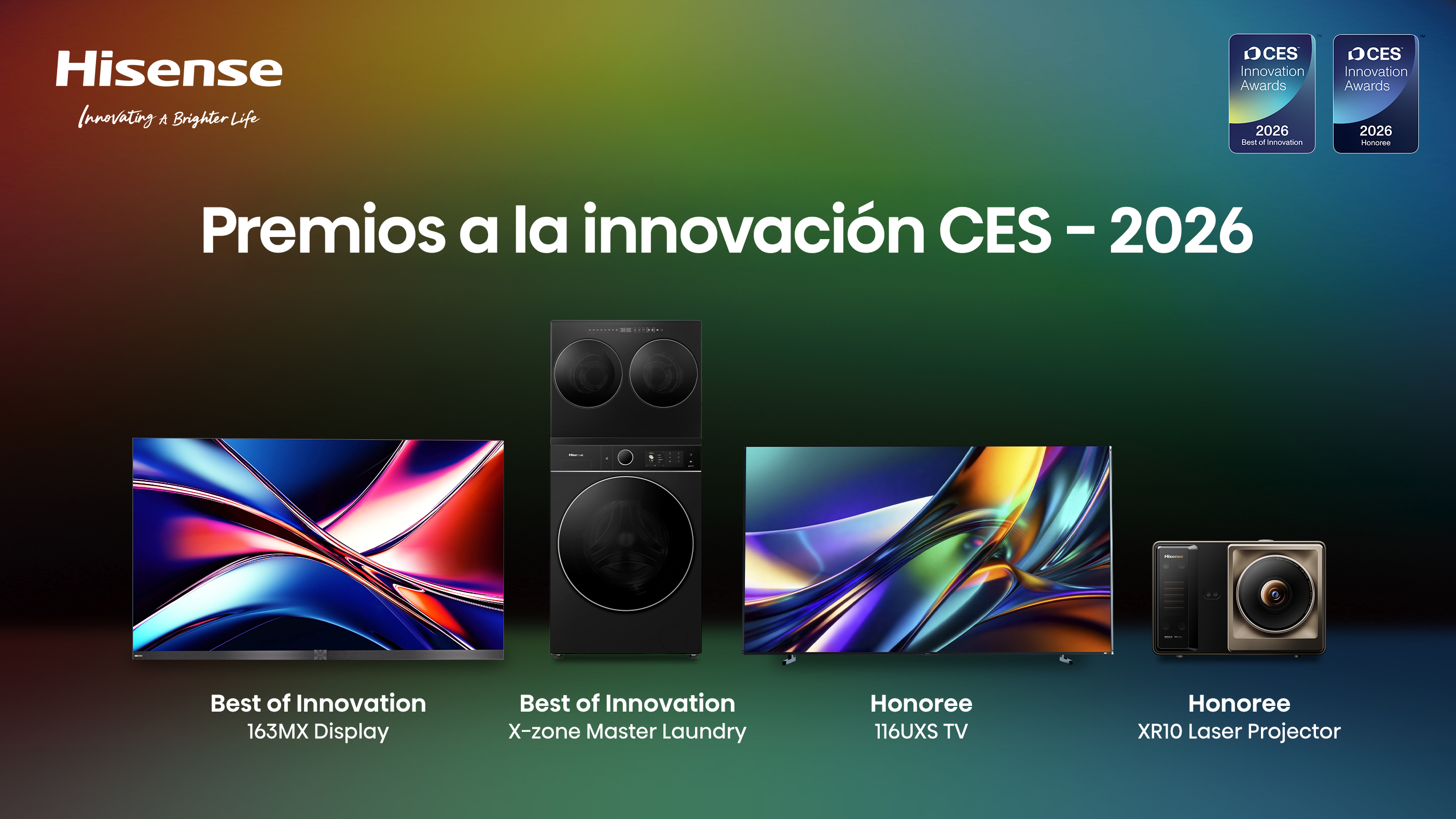 Hisense gana 58 premios en el CES 2026, demostrando su liderazgo en tecnologías de visualización e innovación para hogares inteligentes