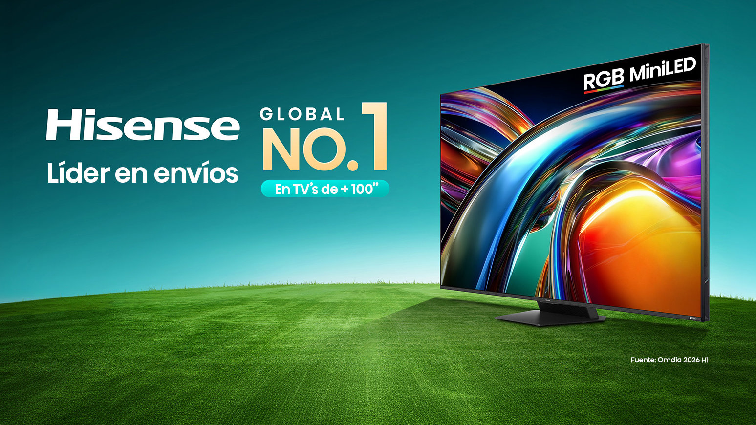 Hisense reafirma su liderazgo global en televisores de 100 pulgadas y más, durante el primer semestre de 2026