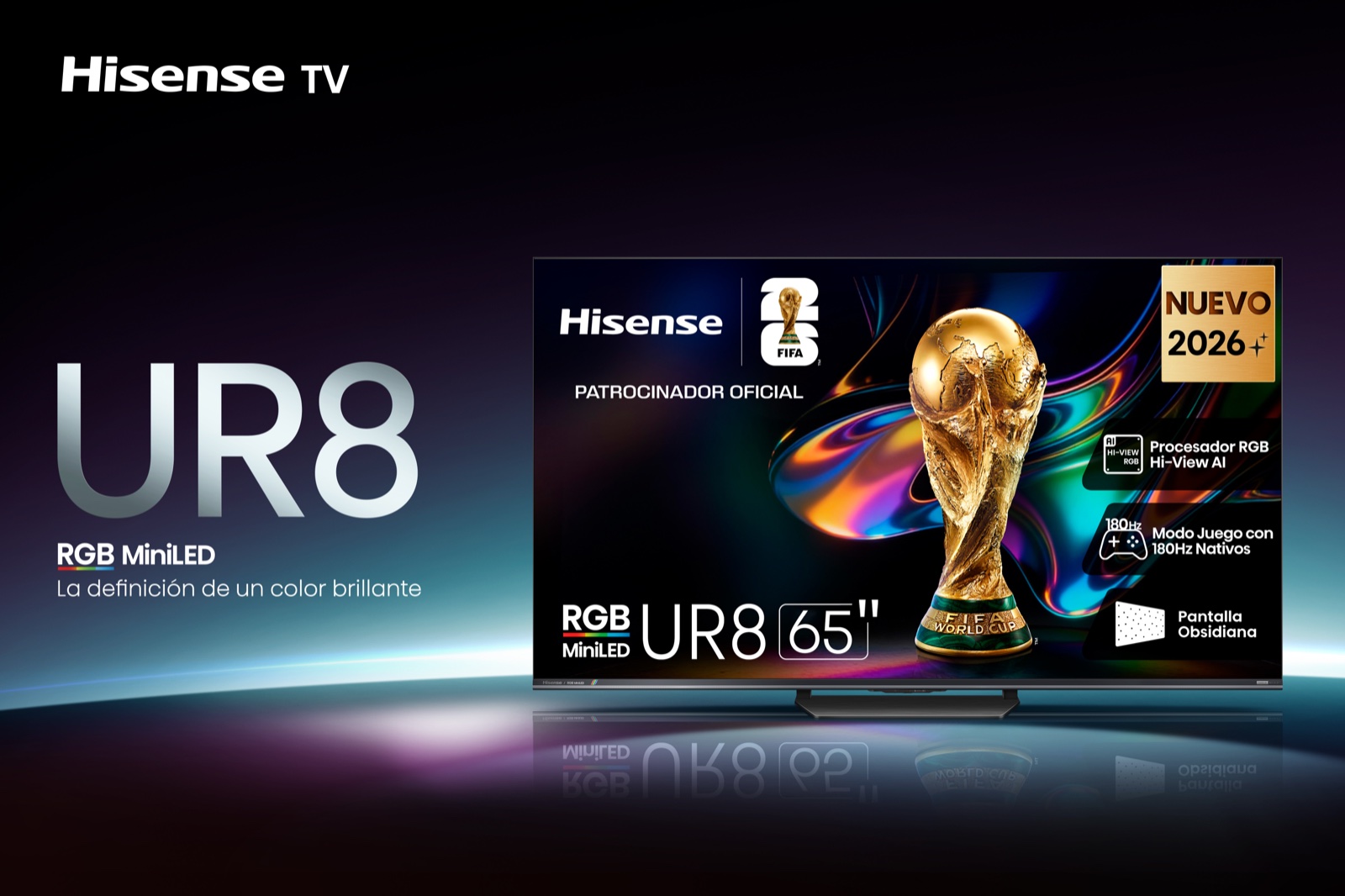 Serie Hisense UR8 RGB MiniLED, televisor de 65 pulgadas