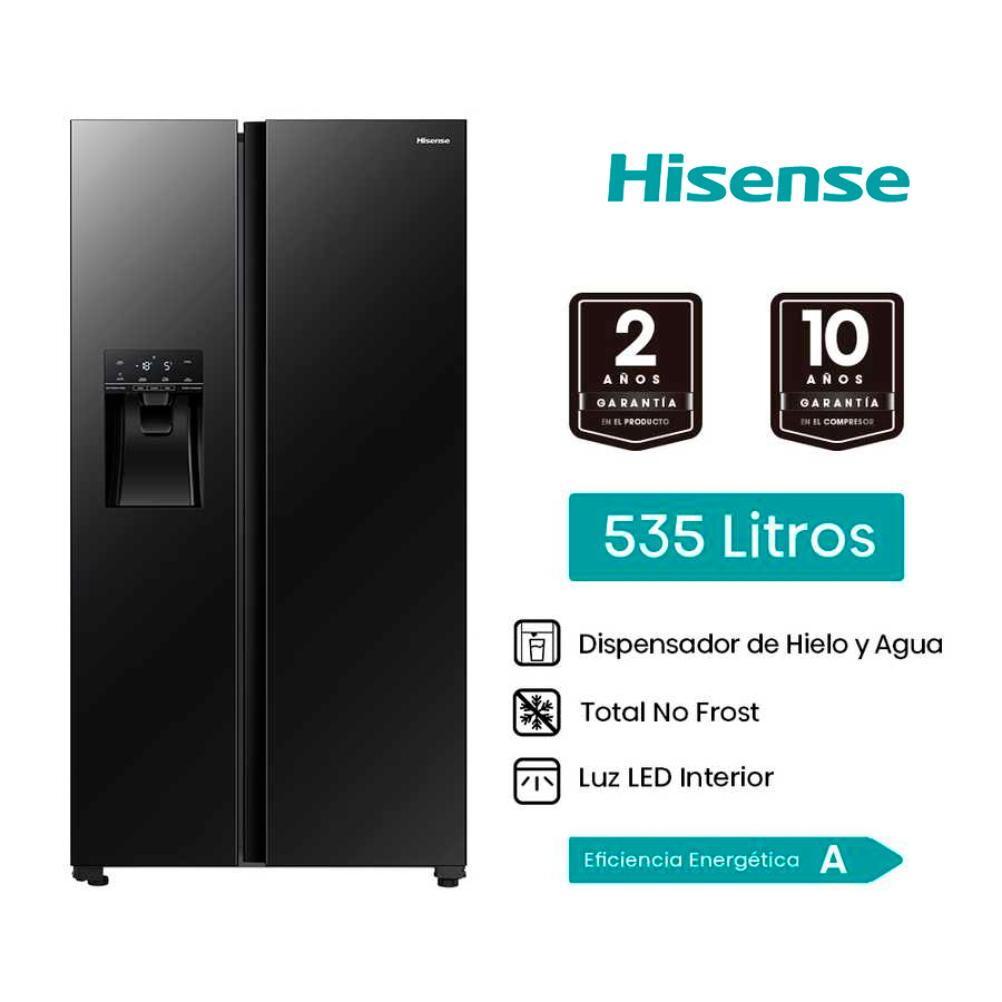 Refrigeradora 535L Side by Side inverter BCD-535W Hisense