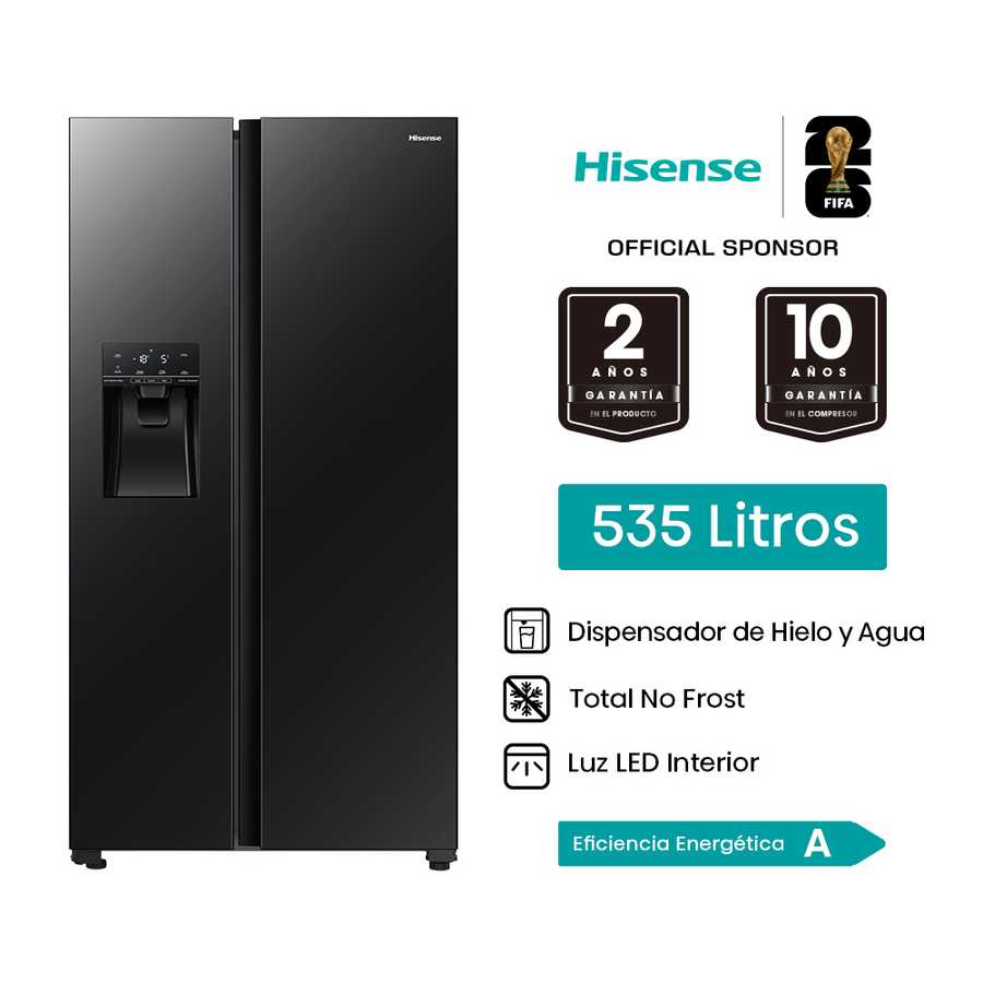 Refrigeradora 535L Side by Side inverter BCD-535W Hisense