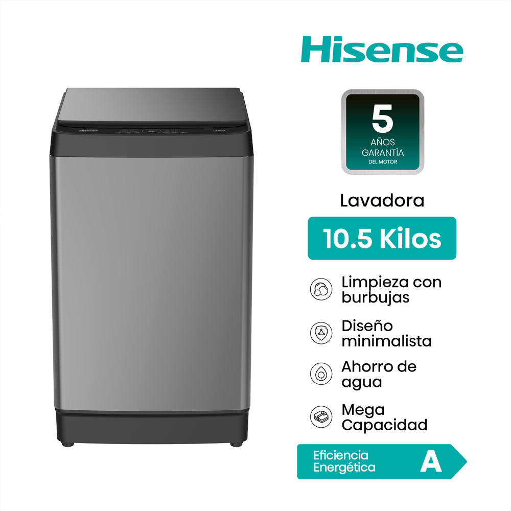 Lavadora 10.5kg carga superior WT3K1131UT Hisense