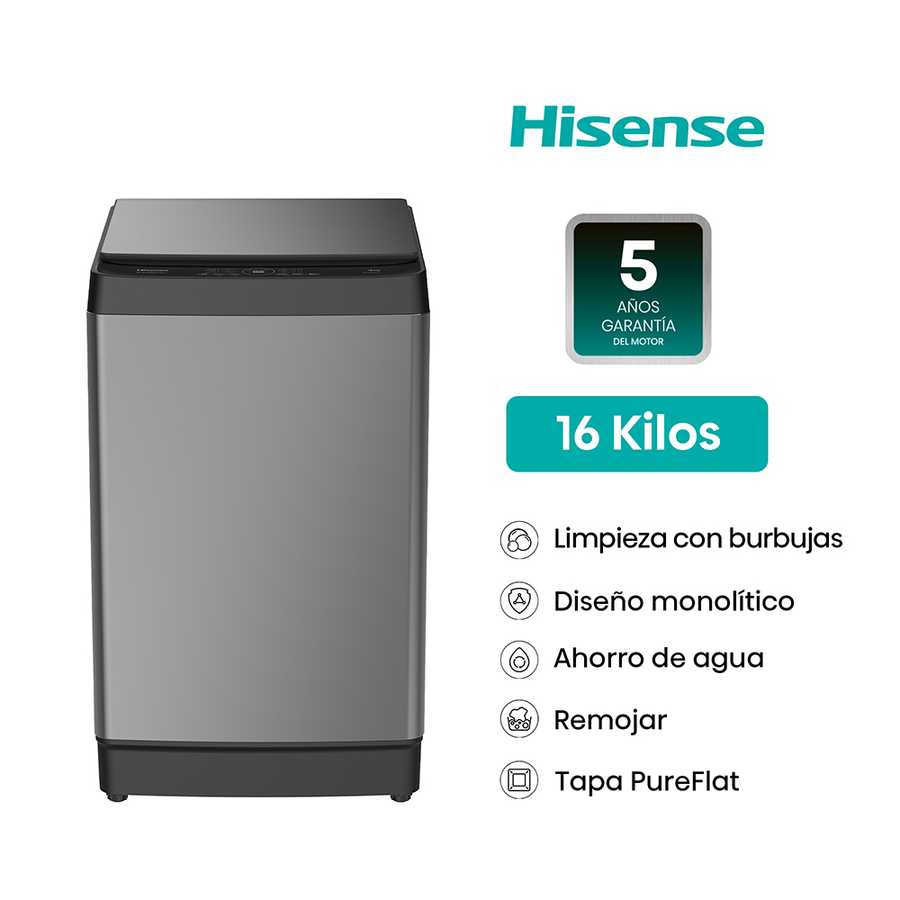 Lavadora 16kg carga superior WT3K1623UT Hisense