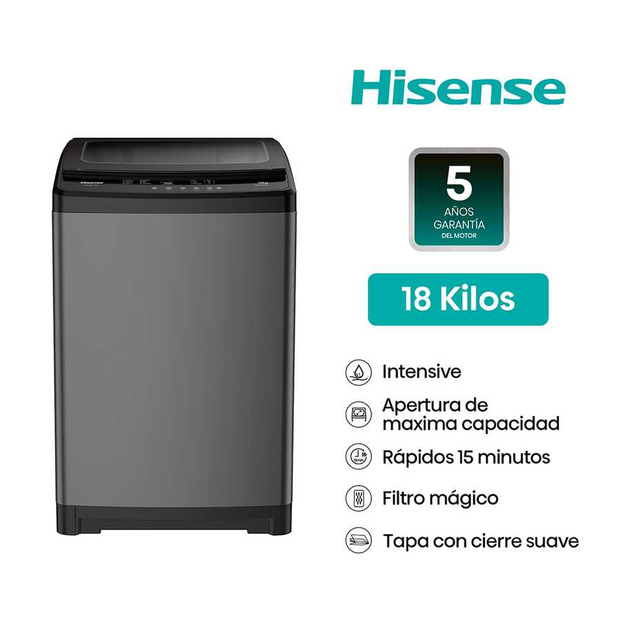 Lavadora 18kg carga superior WT3W1823UT Hisense