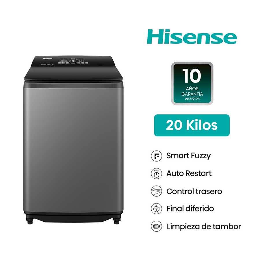 Lavadora 20kg carga superior WT3i2023UT Hisense