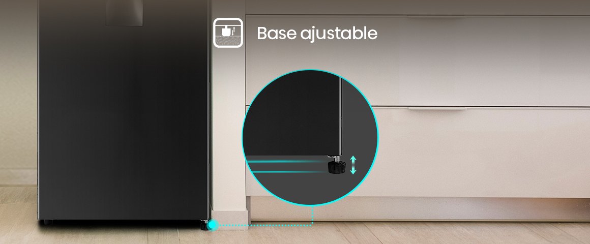 Patas ajustables Patas ajustables que facilitan una instalación estable y nivelada en cualquier superficie.